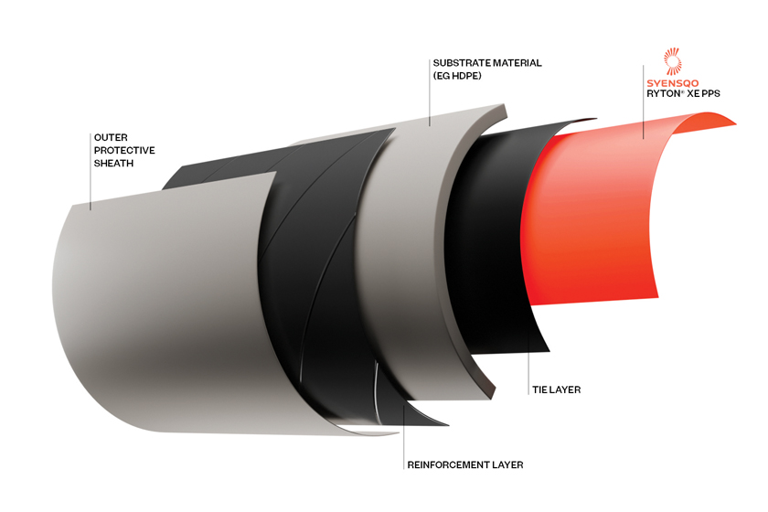 Image of a section through the Ryton® PPS XE-5000 pipe