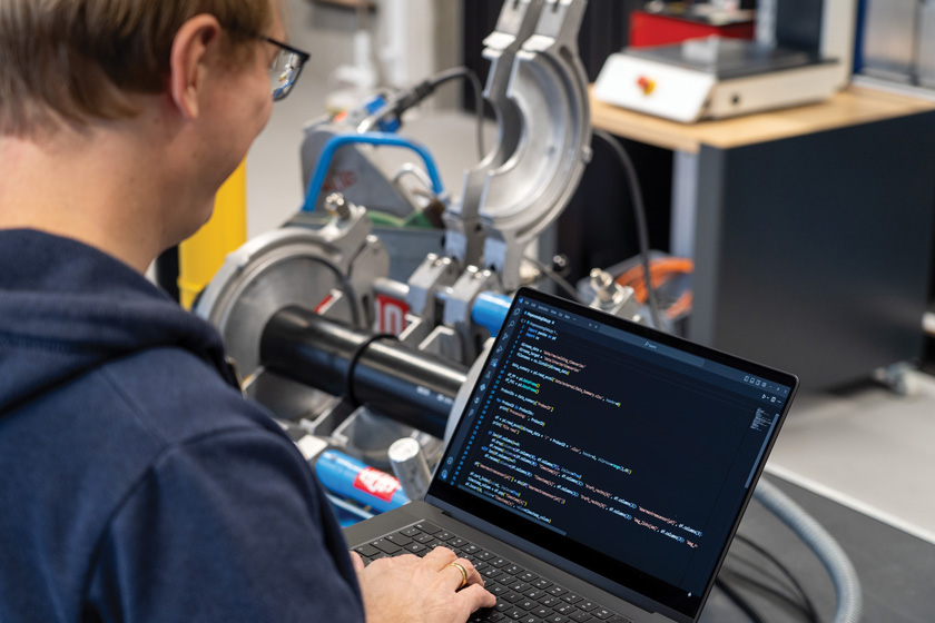 Image of a worker using a laptop